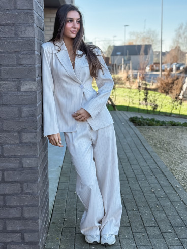 Blazer ligné Luméa - Beige Blazer ligné Luméa - Beige