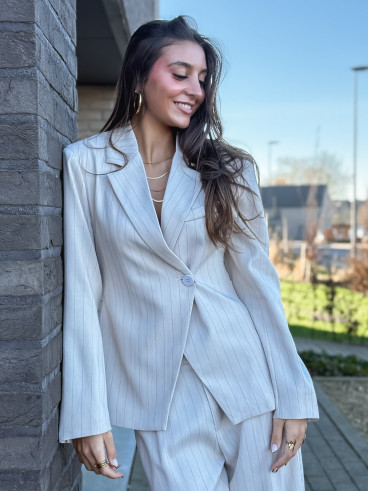 Blazer ligné Luméa - Beige Blazer ligné Luméa - Beige