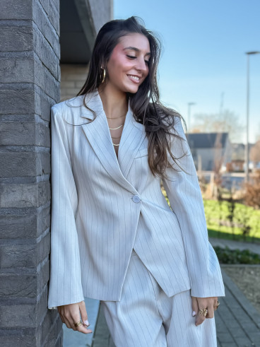 Blazer ligné Luméa - Beige Blazer ligné Luméa - Beige