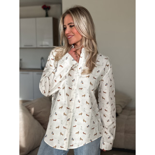 Chemise à motifs Antonia - Blanc