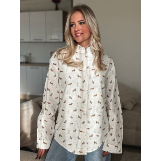 Chemise à motifs Antonia - Blanc