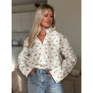 Chemise à motifs Antonia - Blanc