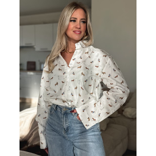 Chemise à motifs Antonia - Blanc