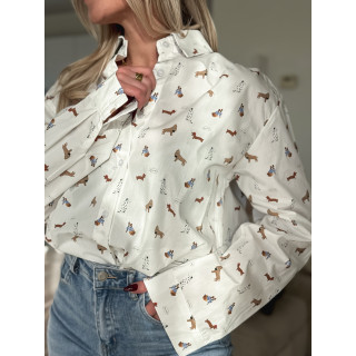 Chemise à motifs Antonia - Blanc