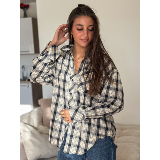 Chemise à carreaux Zypha - Bleu marine