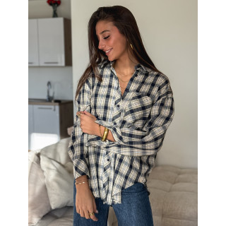 Chemise à carreaux Zypha - Bleu marine