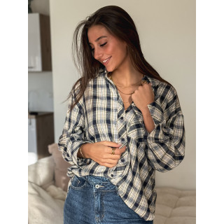 Chemise à carreaux Zypha - Bleu marine