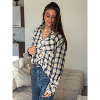 Chemise à carreaux Zypha - Bleu marine