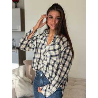 Chemise à carreaux Zypha - Bleu marine