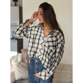 Chemise à carreaux Zypha - Bleu marine