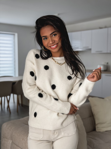 Pull à pois Emanola - Ecru Pull à pois Emanola - Ecru
