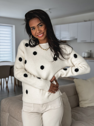 Pull à pois Emanola - Ecru Pull à pois Emanola - Ecru