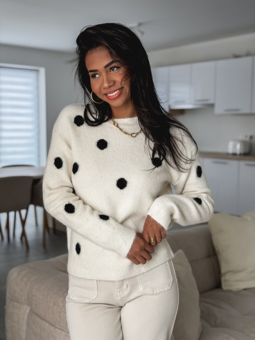 Pull à pois Emanola - Ecru Pull à pois Emanola - Ecru