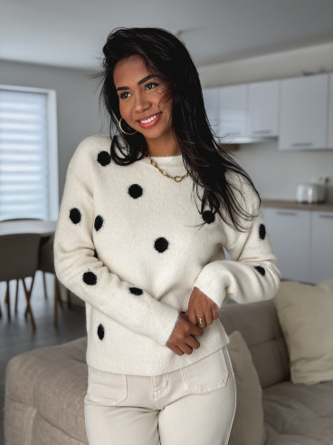 Pull à pois Emanola - Ecru Pull à pois Emanola - Ecru