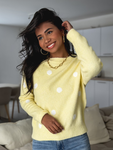 Pull à pois Emanola - Jaune