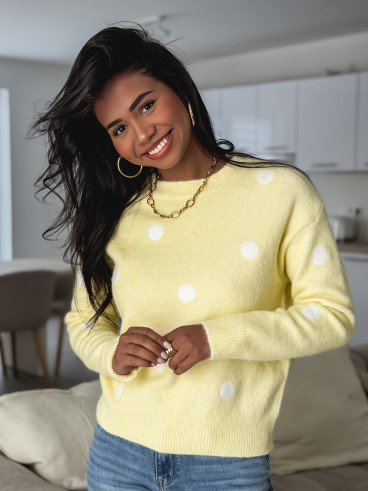 Pull à pois Emanola - Jaune