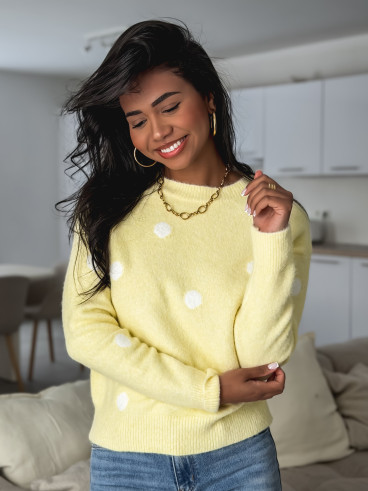 Pull à pois Emanola - Jaune