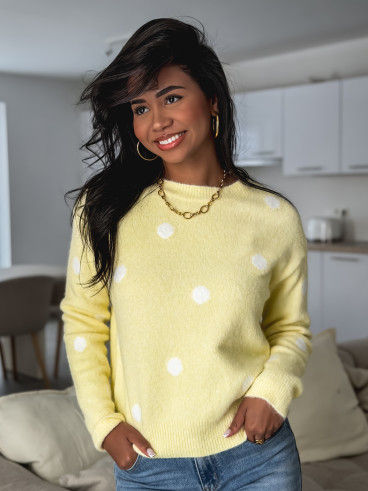 Pull à pois Emanola - Jaune