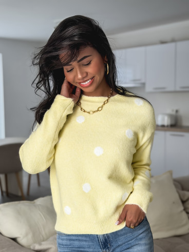 Pull à pois Emanola - Jaune