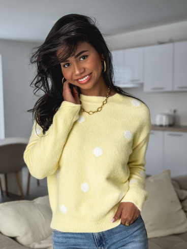 Pull à pois Emanola - Jaune