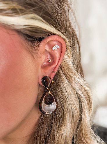 Boucles d'oreilles Alféa - Chocolat