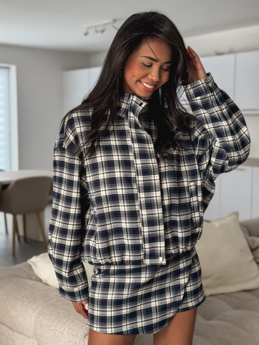 Veste à carreaux Avenya - Bleu marine