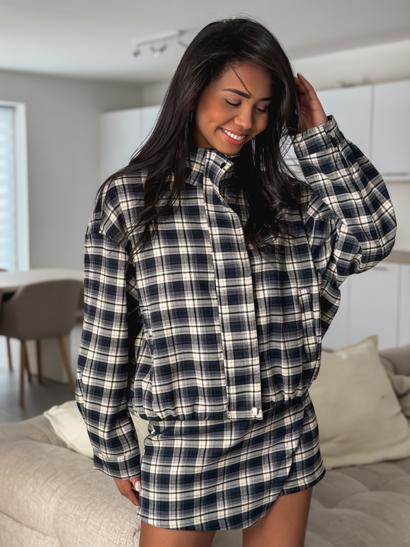 Veste à carreaux Avenya - Bleu marine