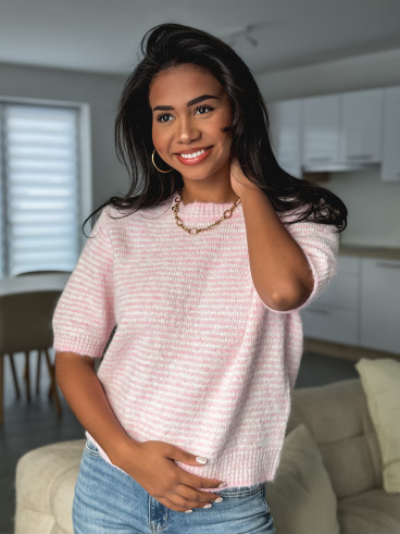 Pull ligné juliana - Rose