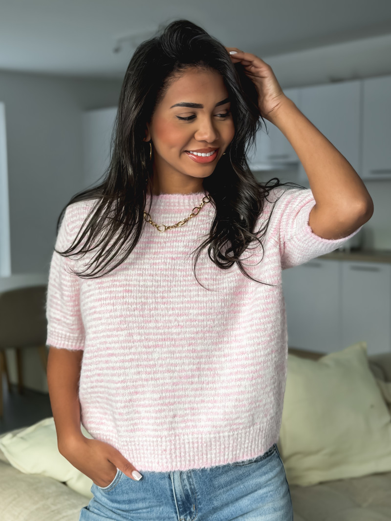 Pull ligné juliana - Rose