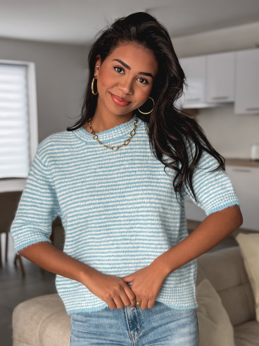 Pull ligné Juliana - Bleu