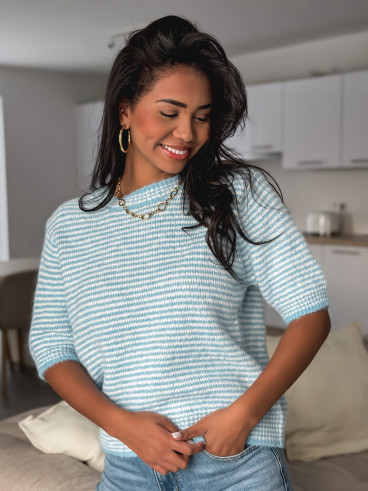 Pull ligné Juliana - Bleu Pull ligné Juliana - Bleu