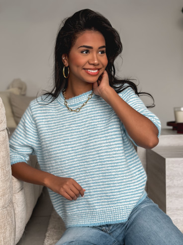 Pull ligné Juliana - Bleu Pull ligné Juliana - Bleu