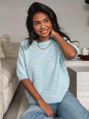 Pull ligné Juliana - Bleu Pull ligné Juliana - Bleu