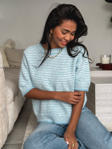 Pull ligné Juliana - Bleu Pull ligné Juliana - Bleu