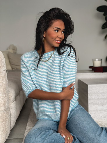 Pull ligné Juliana - Bleu Pull ligné Juliana - Bleu