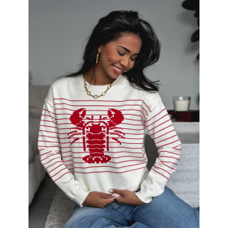 Pull ligné kataleya - Rouge