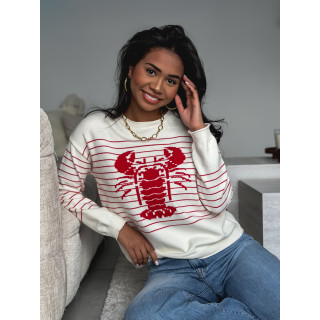 Pull ligné kataleya - Rouge