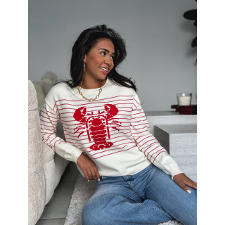 Pull ligné kataleya - Rouge