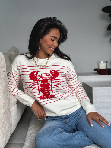 Pull ligné kataleya - Rouge Pull ligné kataleya - Rouge