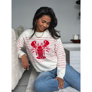 Pull ligné kataleya - Rouge