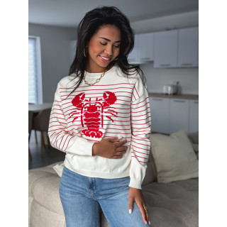 Pull ligné kataleya - Rouge