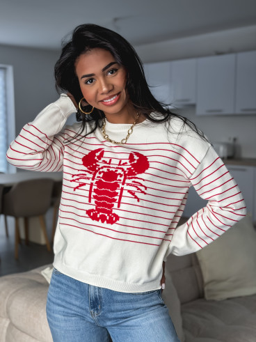 Pull ligné kataleya - Rouge Pull ligné kataleya - Rouge