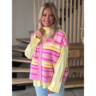 Gilet sans manches Janice - rose/jaune