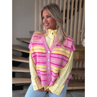 Gilet sans manches Janice - rose/jaune