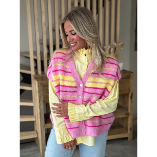 Gilet sans manches Janice - rose/jaune