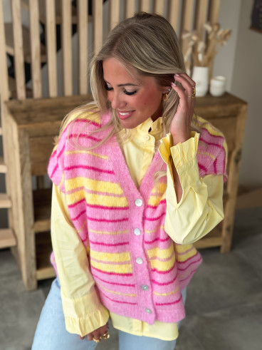 Gilet sans manches Janice - rose/jaune