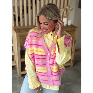 Gilet sans manches Janice - rose/jaune