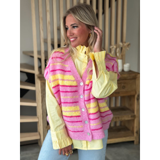 Gilet sans manches Janice - rose/jaune