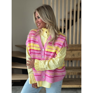 Gilet sans manches Janice - rose/jaune