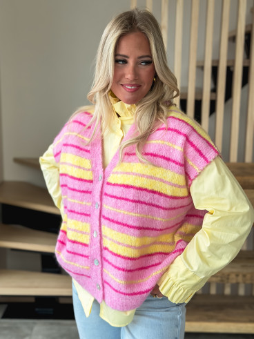 Gilet sans manches Janice - rose/jaune